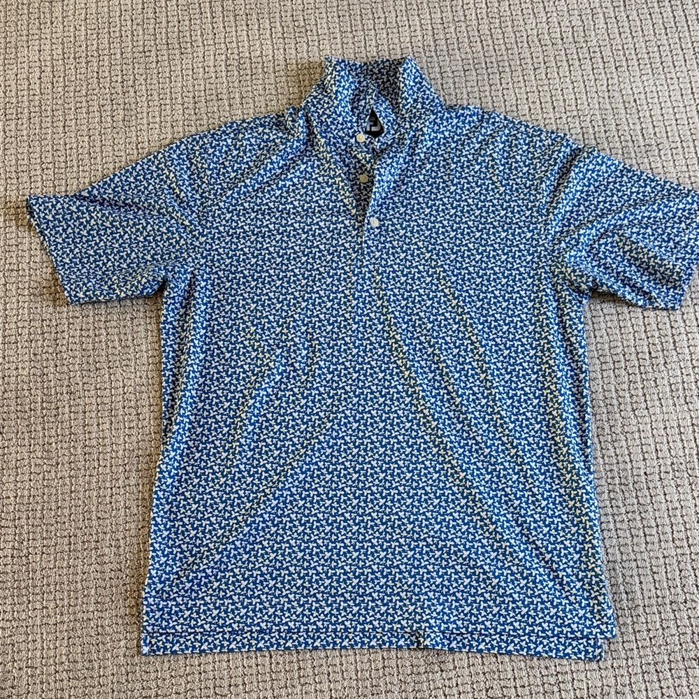 FootJoy Navy and White Patterned Polo